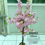Artificial plant cherry blossom pink and white natural trunk
