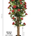 Artificial flower Rose plant natural trunk