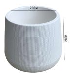 Plastic white pot for artificial and natural